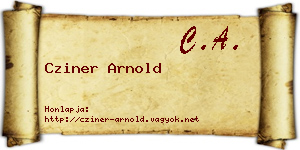 Cziner Arnold névjegykártya